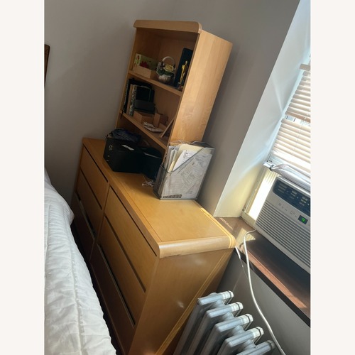 Used Vintage Solid Wood Maple Dresser with Hutch for sale on AptDeco