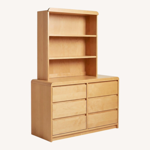 Used Vintage Solid Wood Maple Dresser with Hutch for sale on AptDeco
