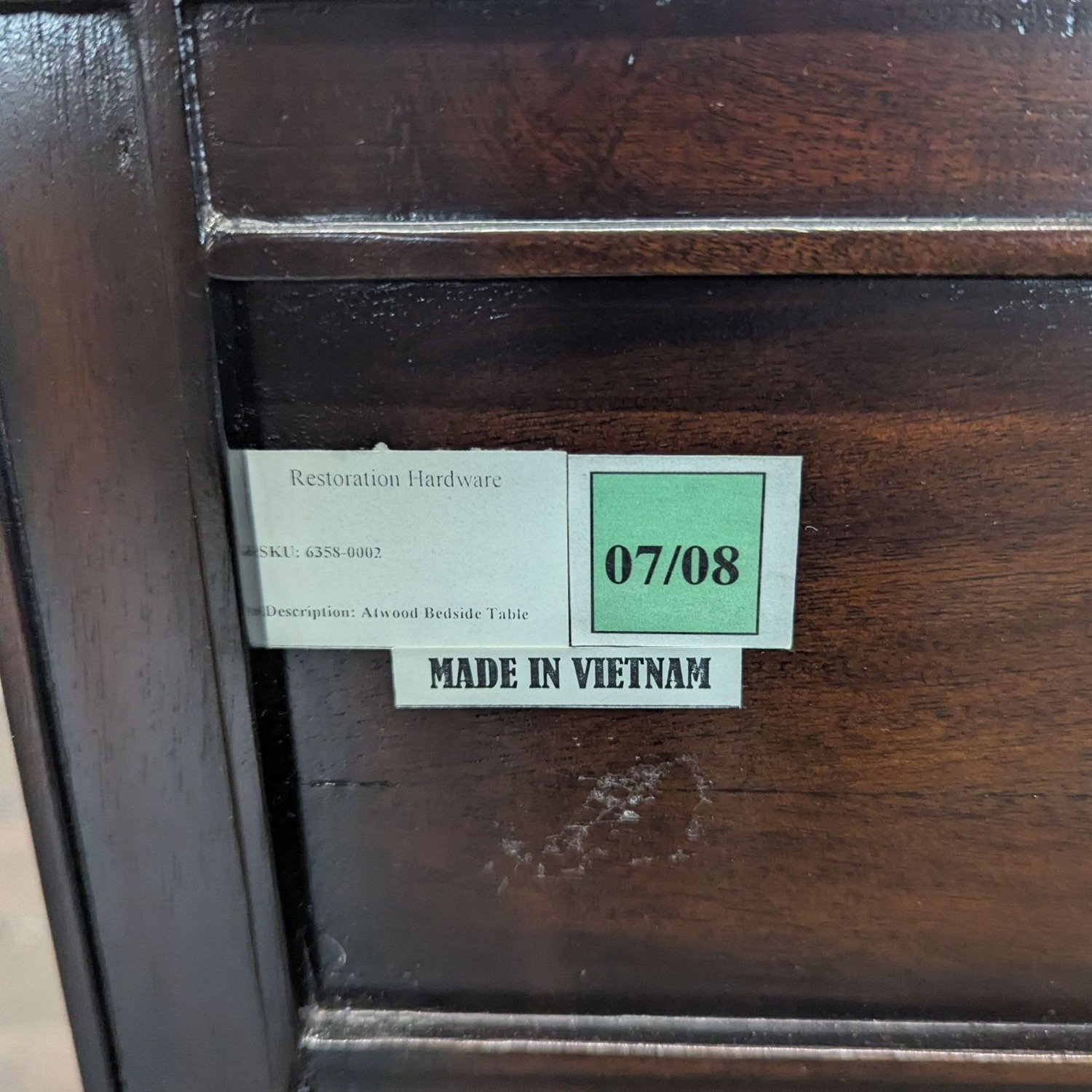 Restoration Hardware Two Drawer Nightstand - image-8