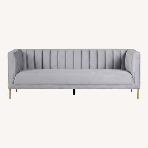 Used City Furniture Light Gray Velvet 3+ Seater Sofa for sale on AptDeco
