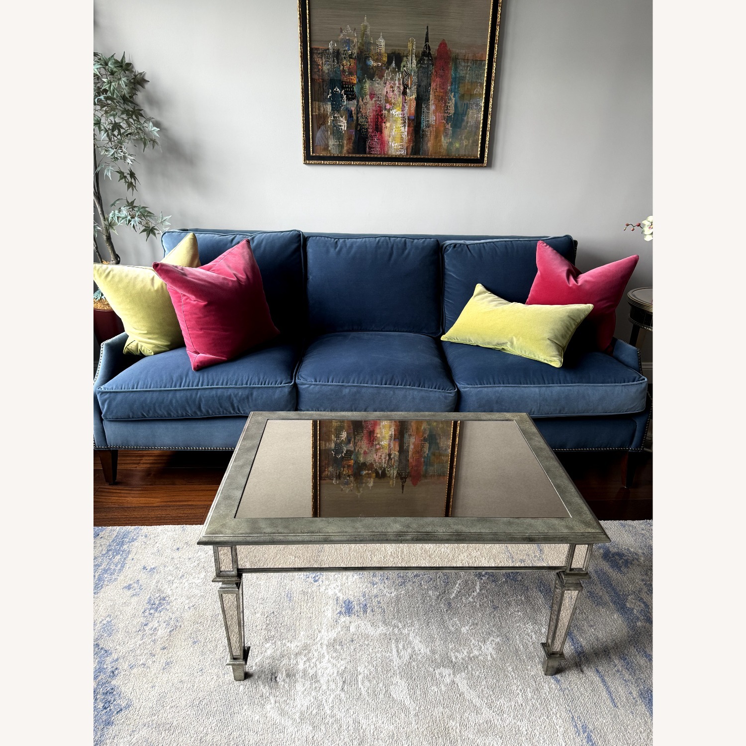 Robin Bruce Blue Velvet Sofa  - image-1