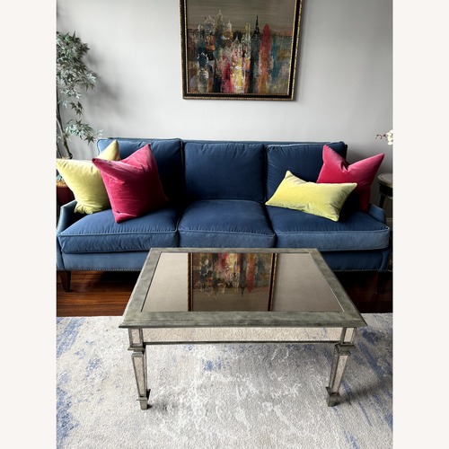 Used Robin Bruce Blue Velvet Sofa  for sale on AptDeco