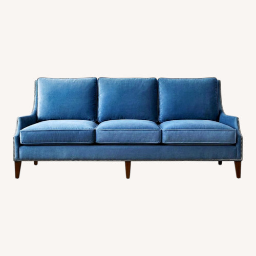 Used Robin Bruce Blue Velvet Sofa  for sale on AptDeco