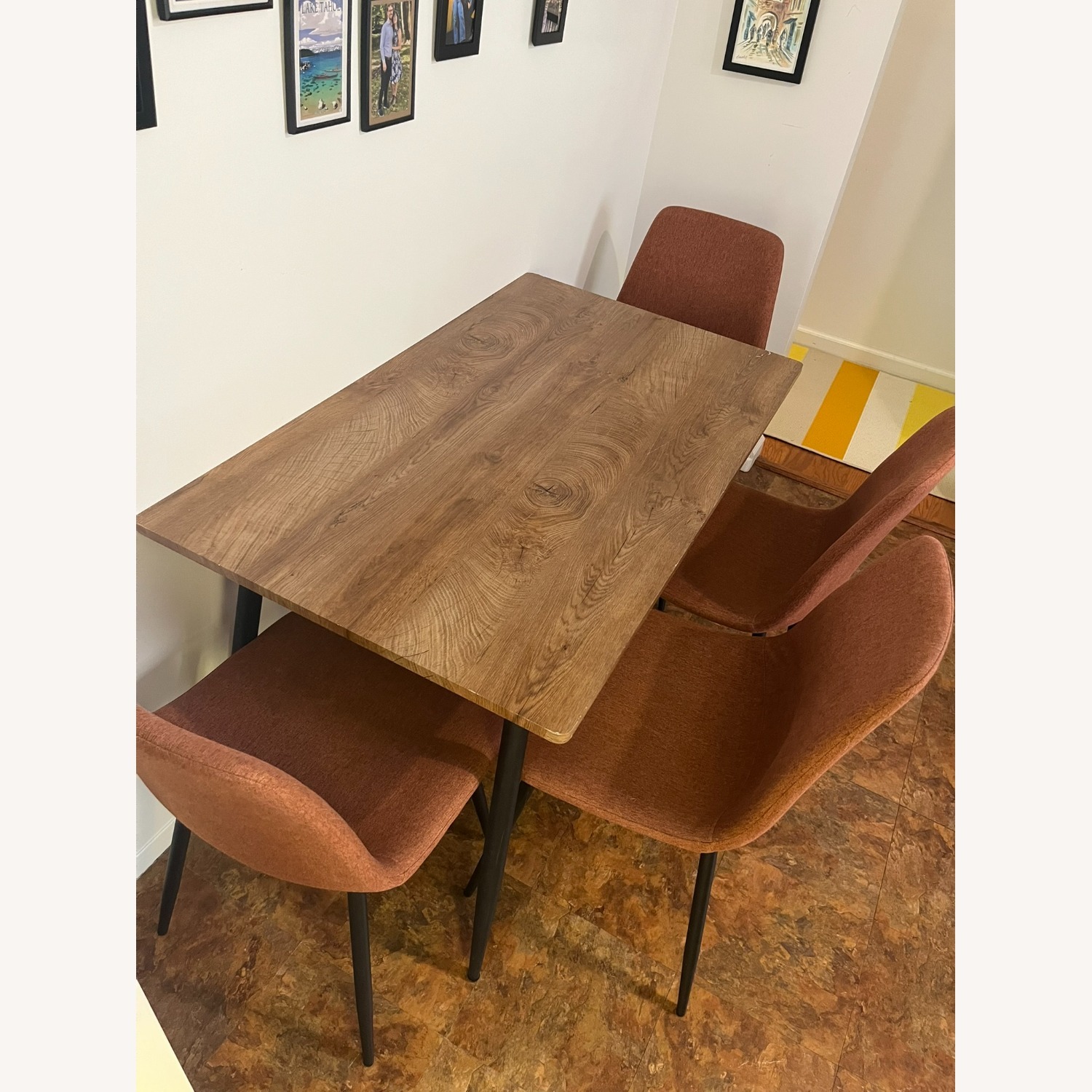 Modern Dining Table + 4 Chairs Set - image-2