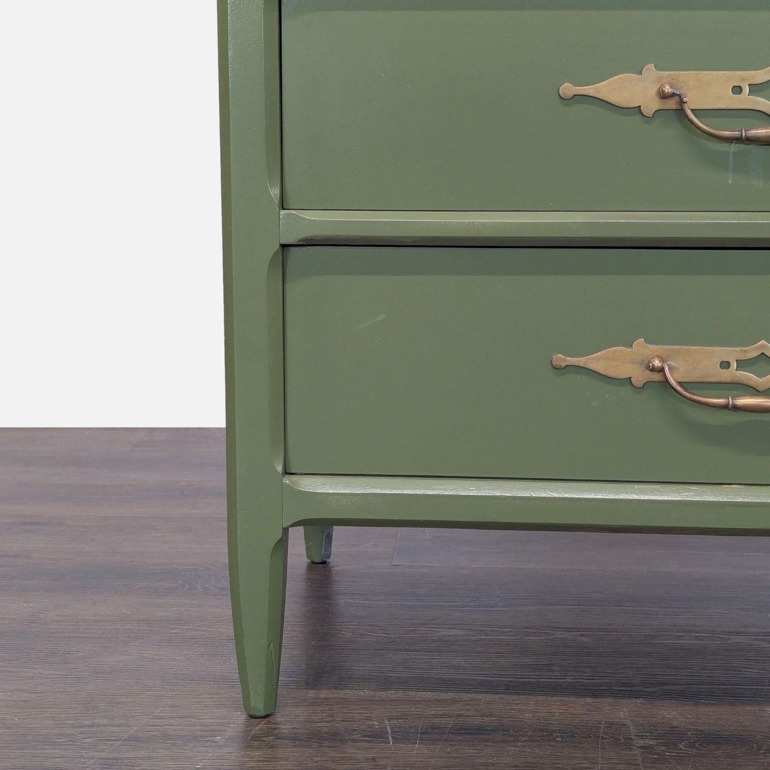 Three Drawer Nightstand with Metal Hardware	 - image-3