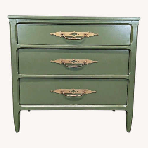 Used Three Drawer Nightstand with Metal Hardware	 for sale on AptDeco