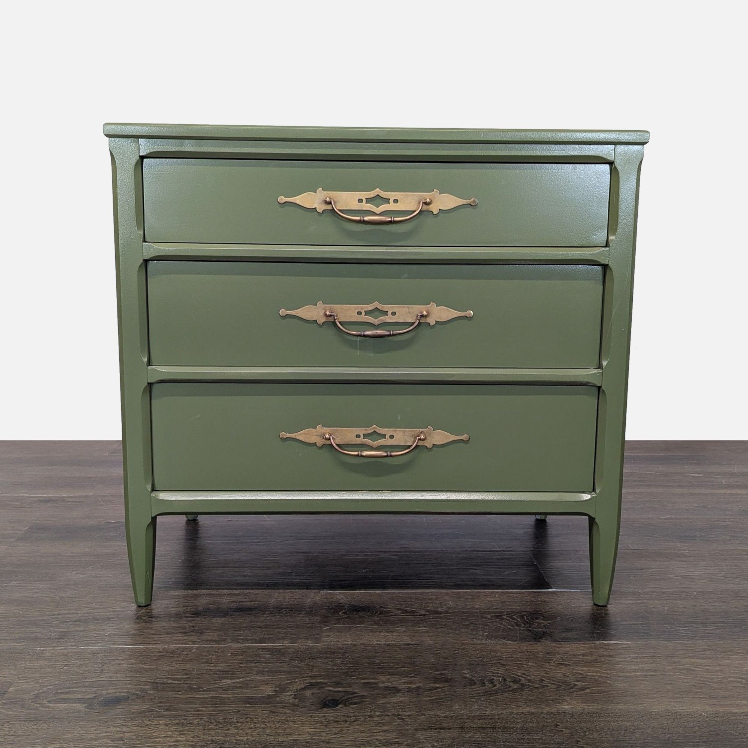Three Drawer Nightstand with Metal Hardware	 - image-5
