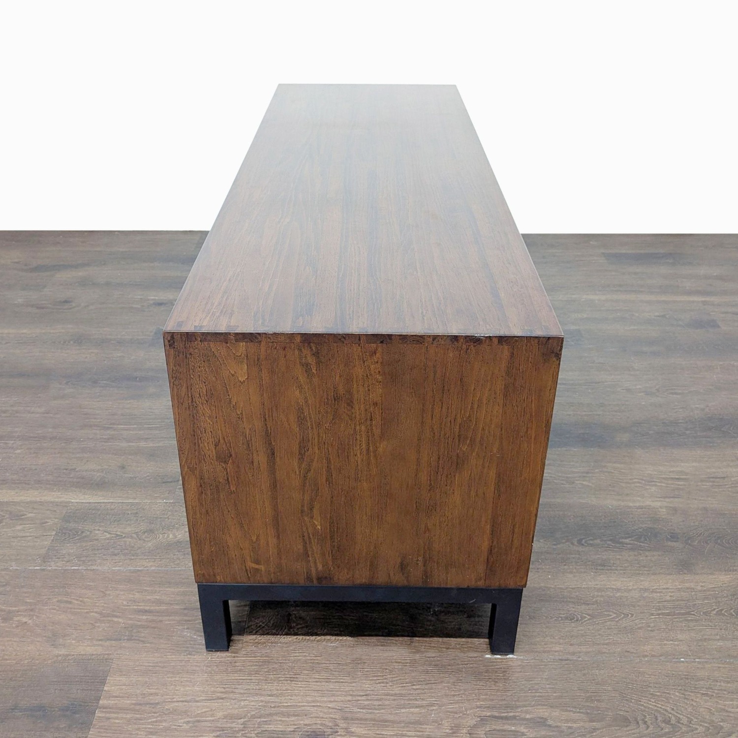 Wood Media Console on Metal Base - image-2