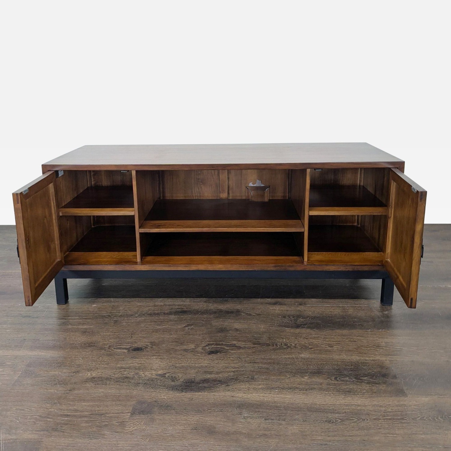 Wood Media Console on Metal Base - image-8