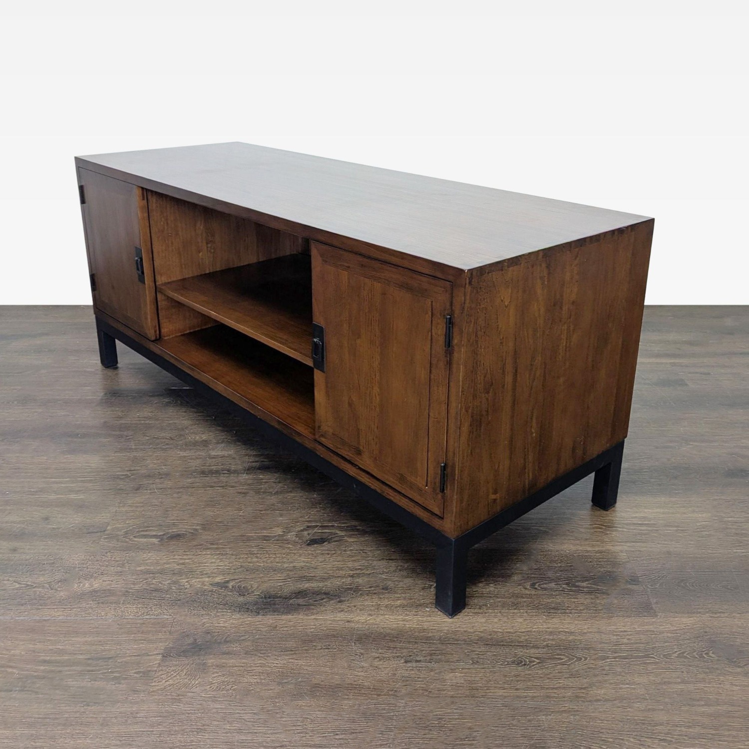 Wood Media Console on Metal Base - image-6