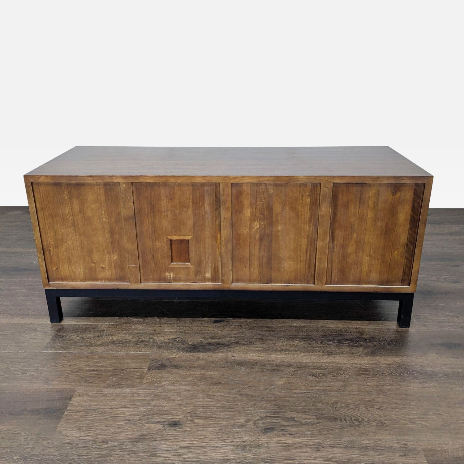 Wood Media Console on Metal Base - image-3