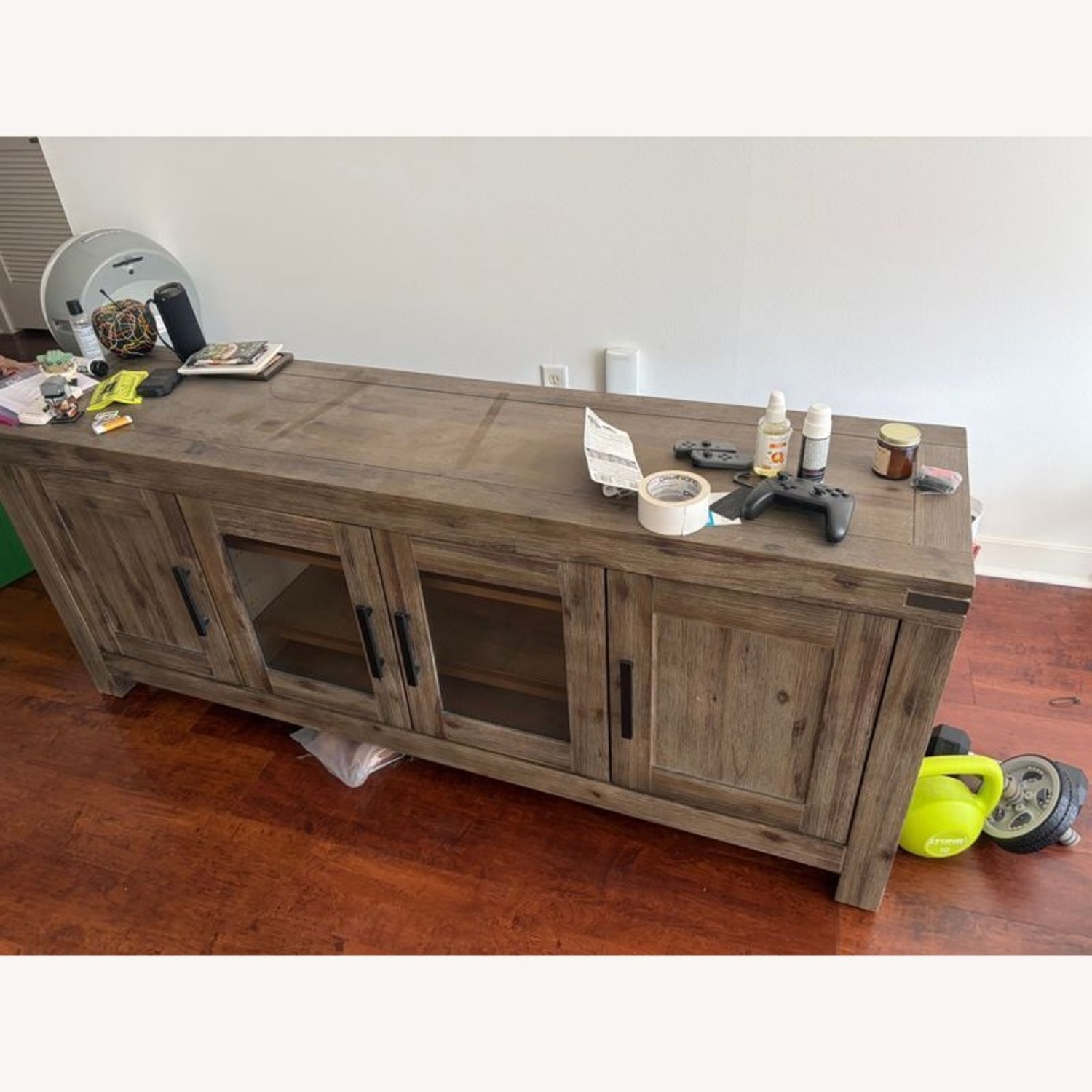 Macy's Rustic Wood Media Console - image-1