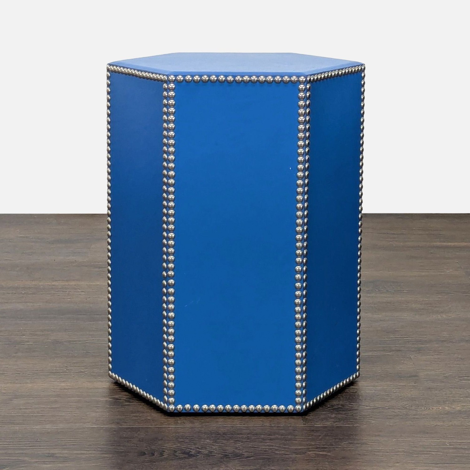 Wisteria Blue Hide Stool - image-4