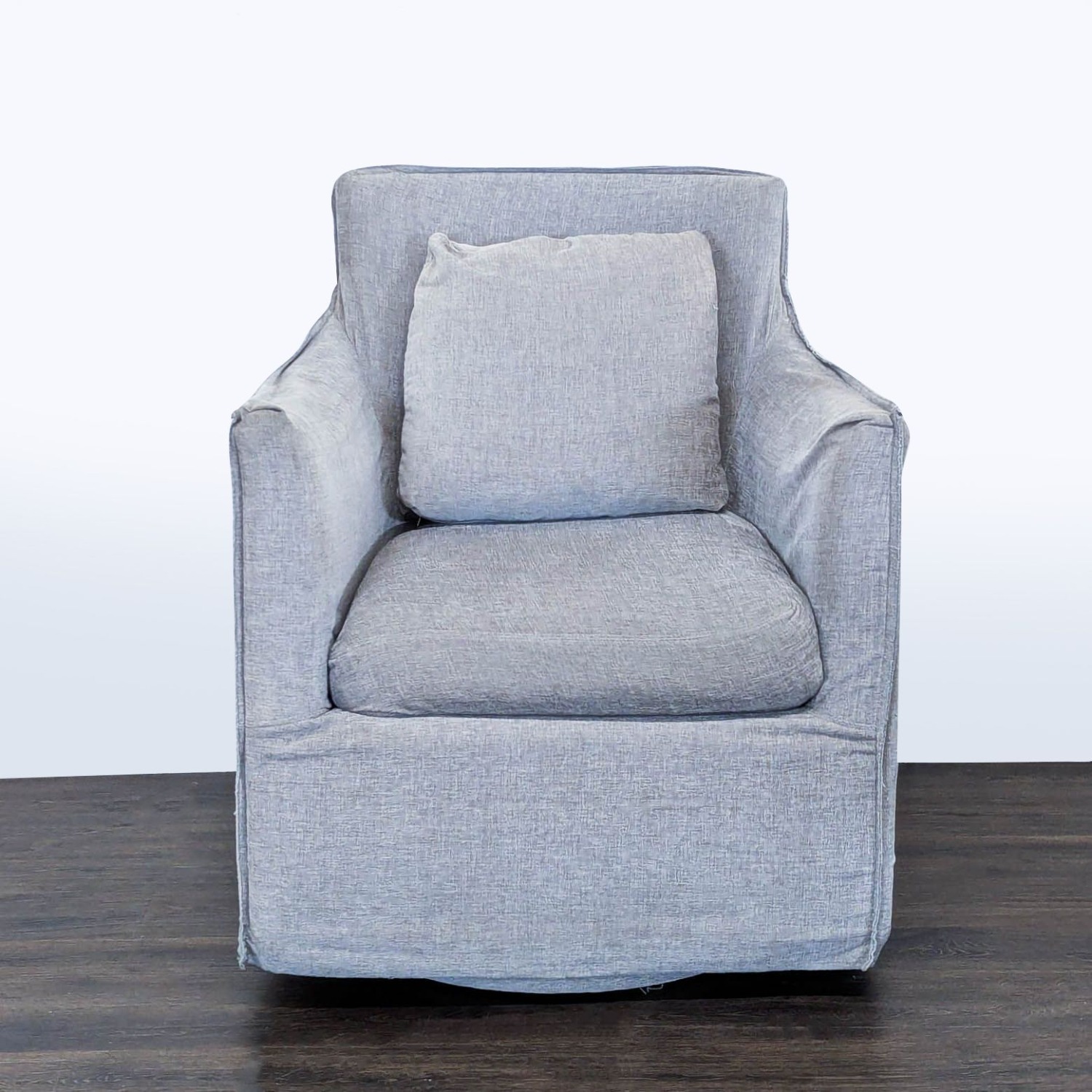 Restoration Hardware Gray Swivel Lounge Chair - image-5