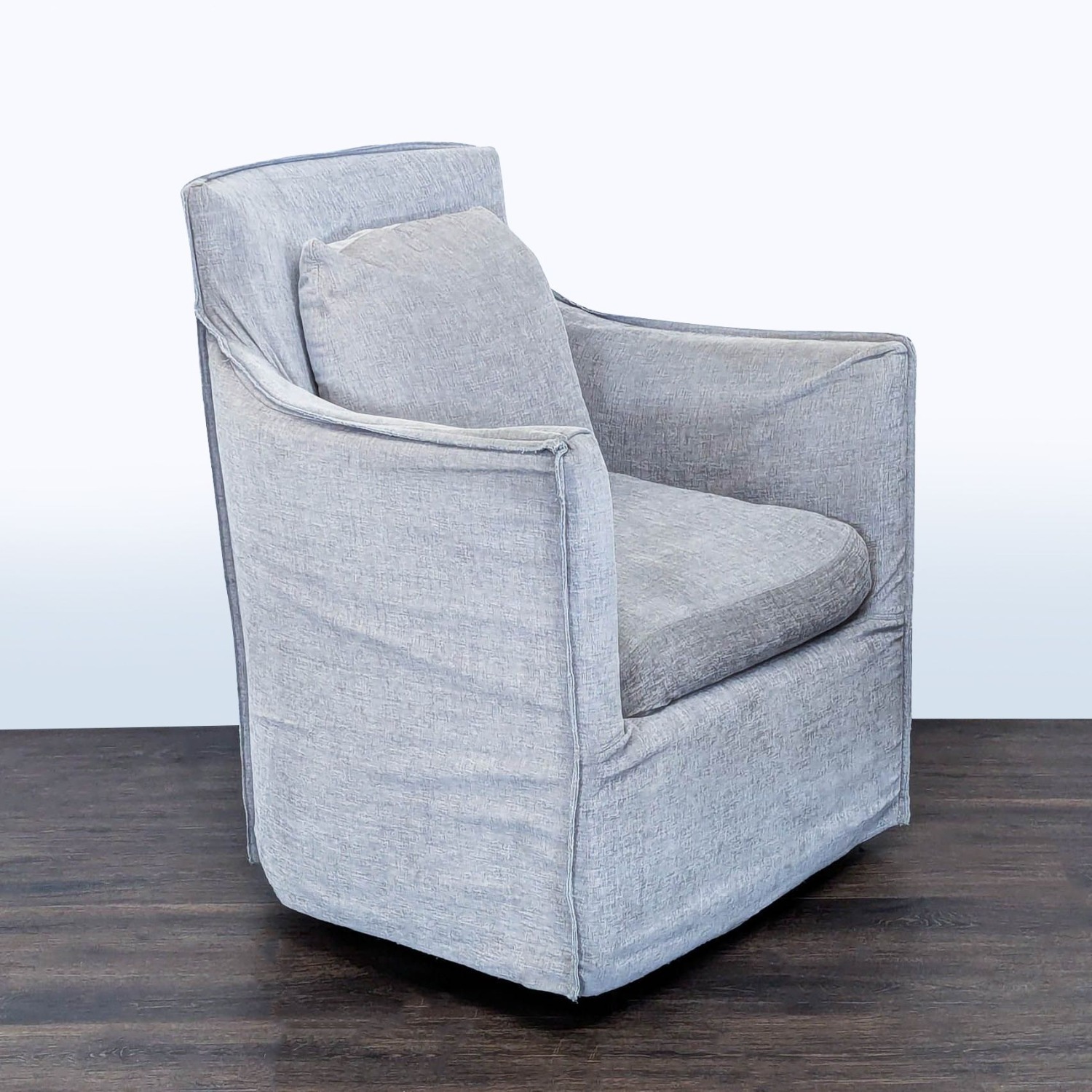 Restoration Hardware Gray Swivel Lounge Chair - image-4