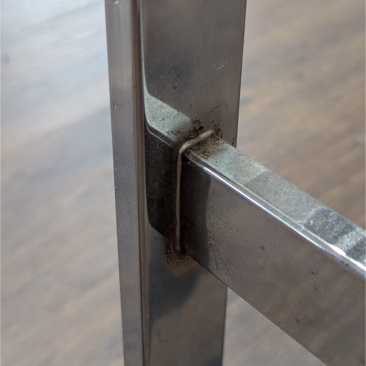 Glass and Chrome End Table - image-1