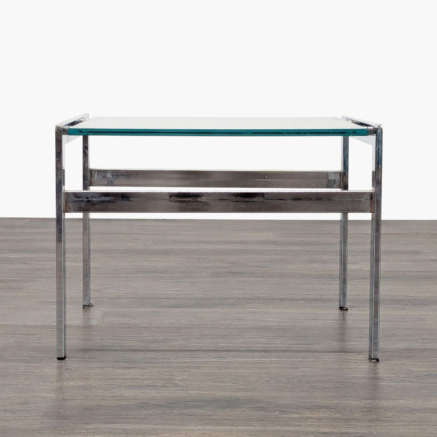 Glass and Chrome End Table - image-4