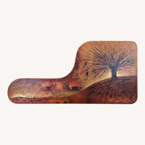 Used Original Surreal Art on Shaped Wood  for sale on AptDeco