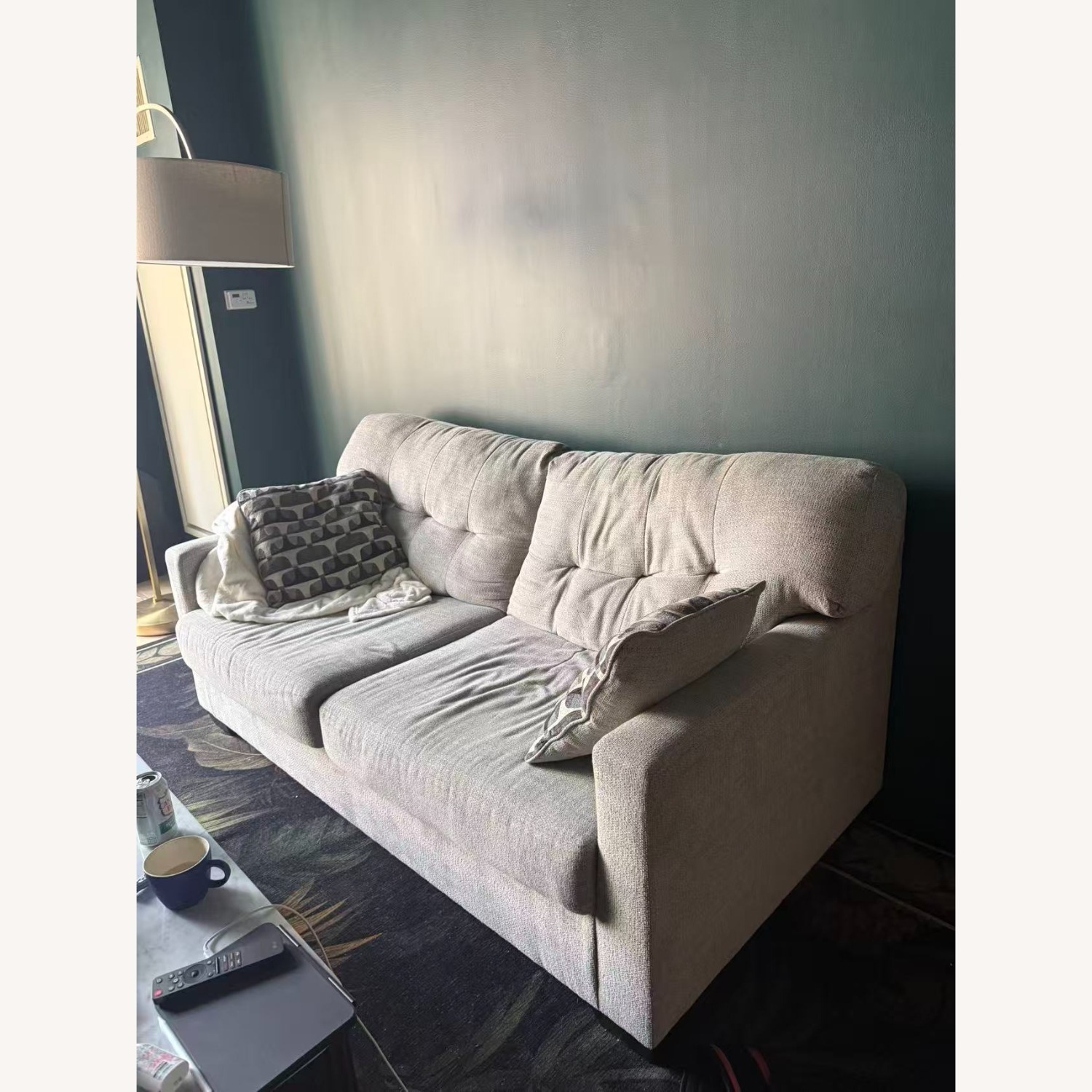Ashley Furniture Mahoney Light Gray Fabric 2 Seater Sofa - image-1