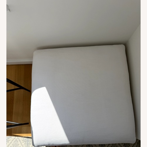 Used Restoration Hardware White Fabric Ottoman for sale on AptDeco