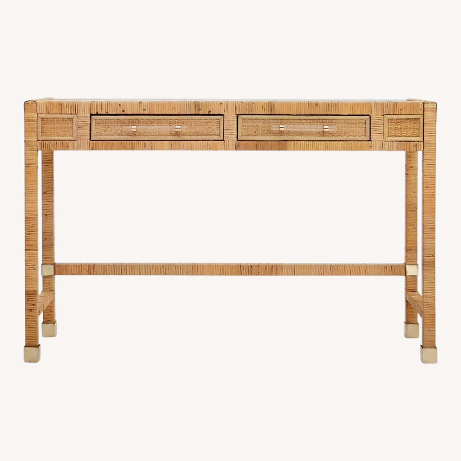 One Kings Lane Valentino Natural Rattan Desk - image-0