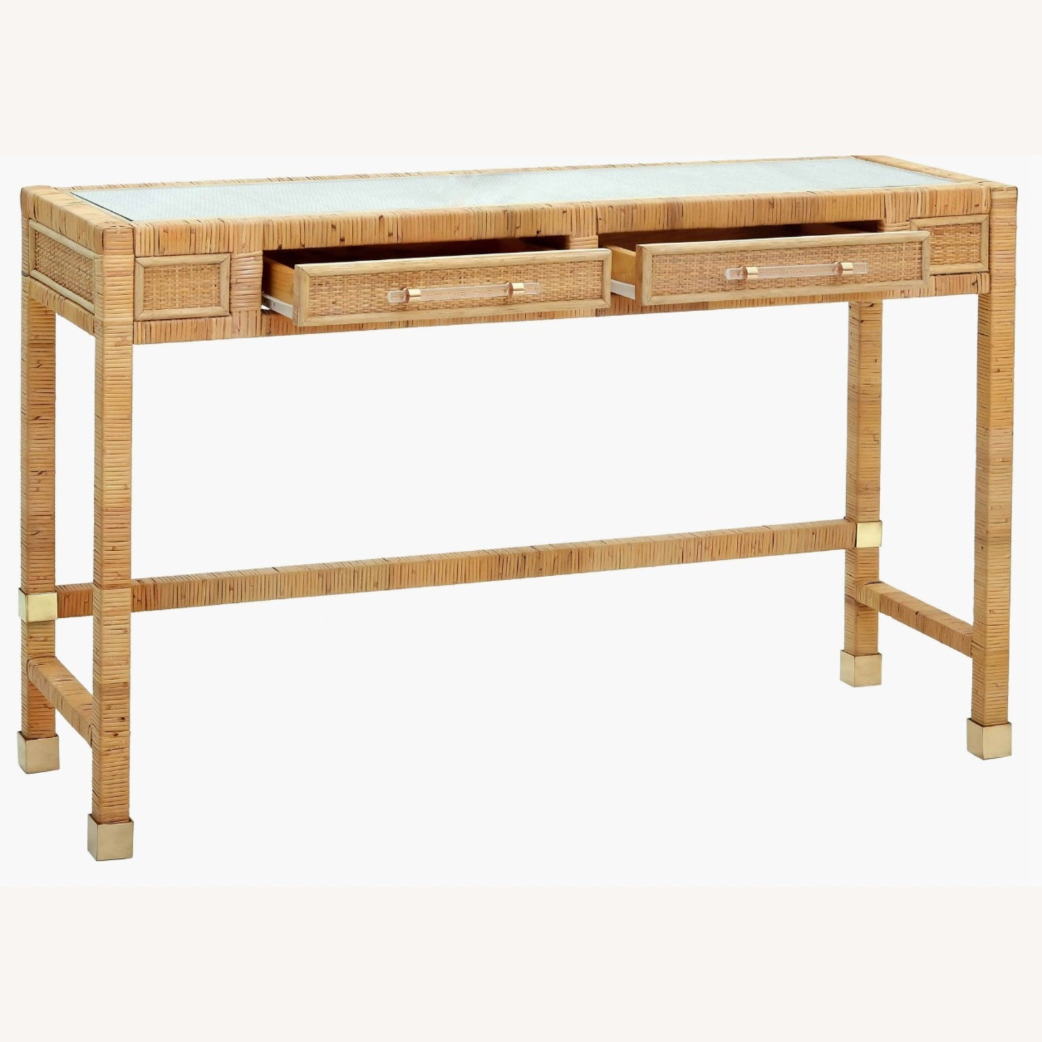 One Kings Lane Valentino Natural Rattan Desk - image-3