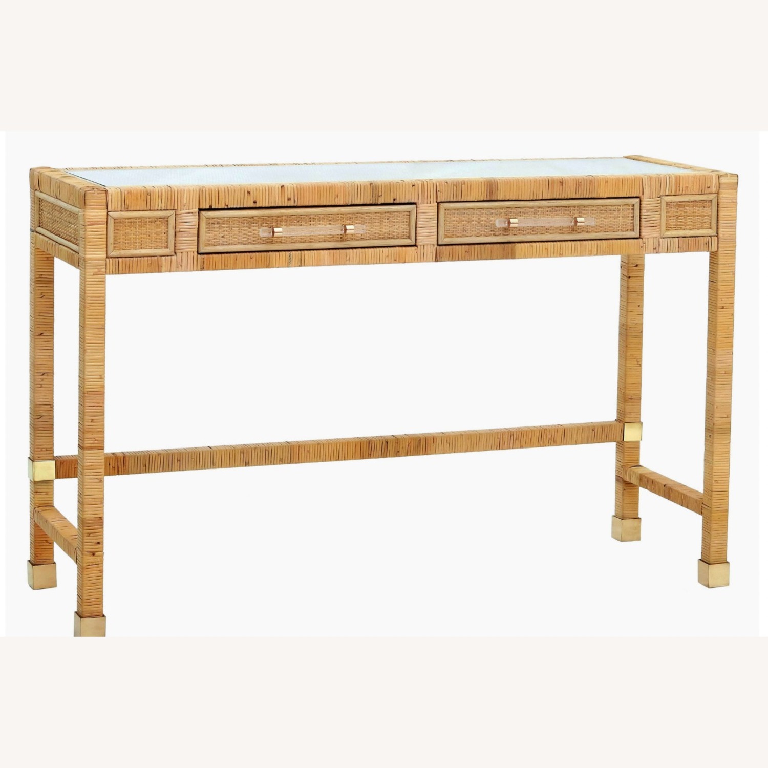 One Kings Lane Valentino Natural Rattan Desk - image-2