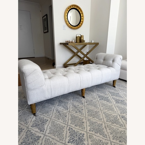 Used Restoration Hardware Natural Fabric Bench for sale on AptDeco