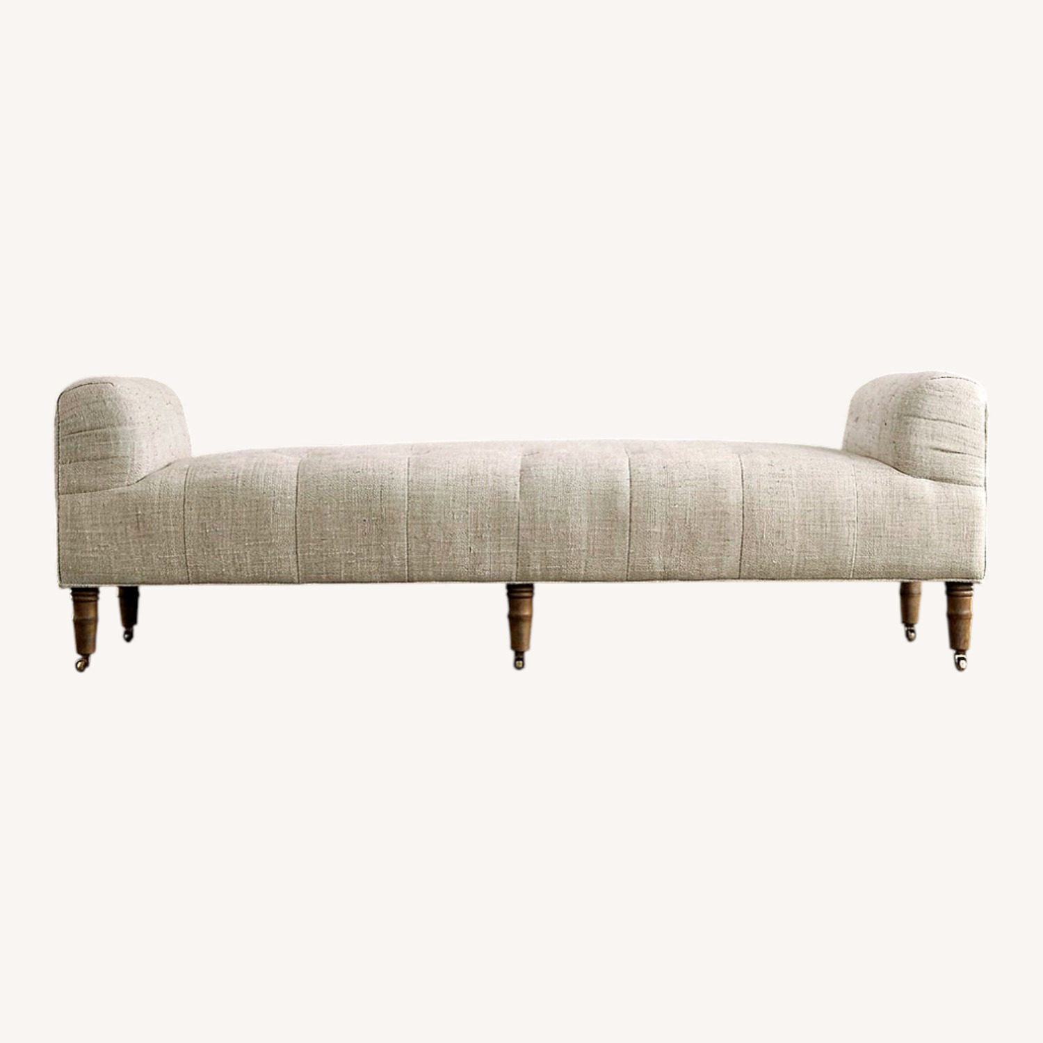 Restoration Hardware Natural Fabric Bench - image-0