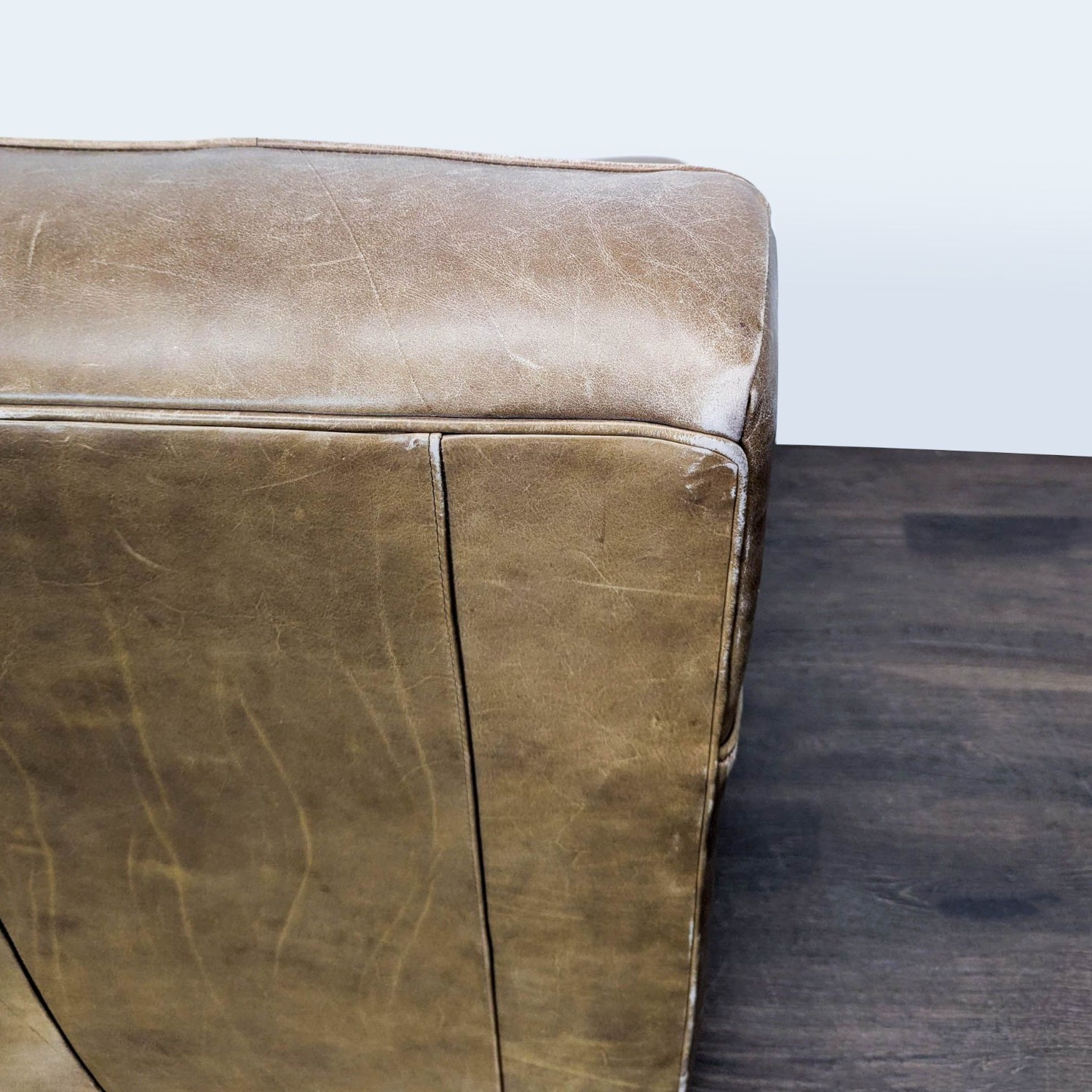 Mitchell Gold 3-Seat Brown Leather Sofa - image-4