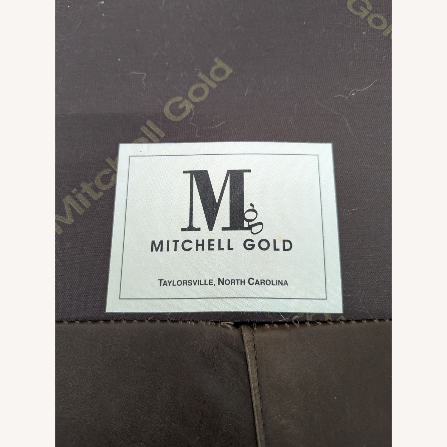 Mitchell Gold 3-Seat Brown Leather Sofa - image-1