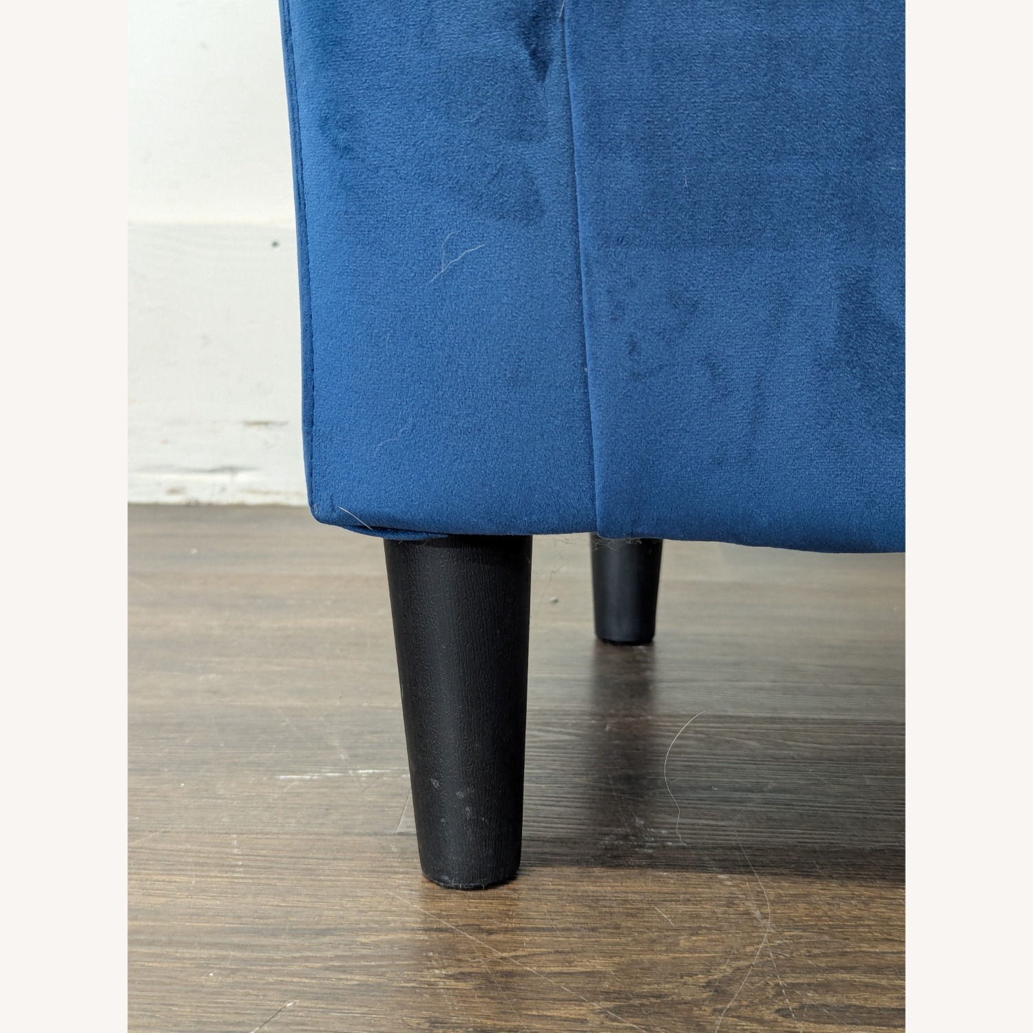 Modern Blue Velvet Lounge Chair - image-1
