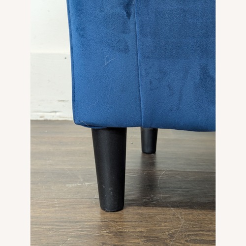 Used Modern Blue Velvet Lounge Chair for sale on AptDeco