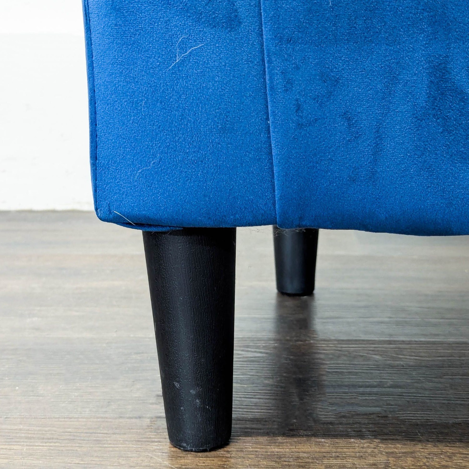 Modern Blue Velvet Lounge Chair - image-4