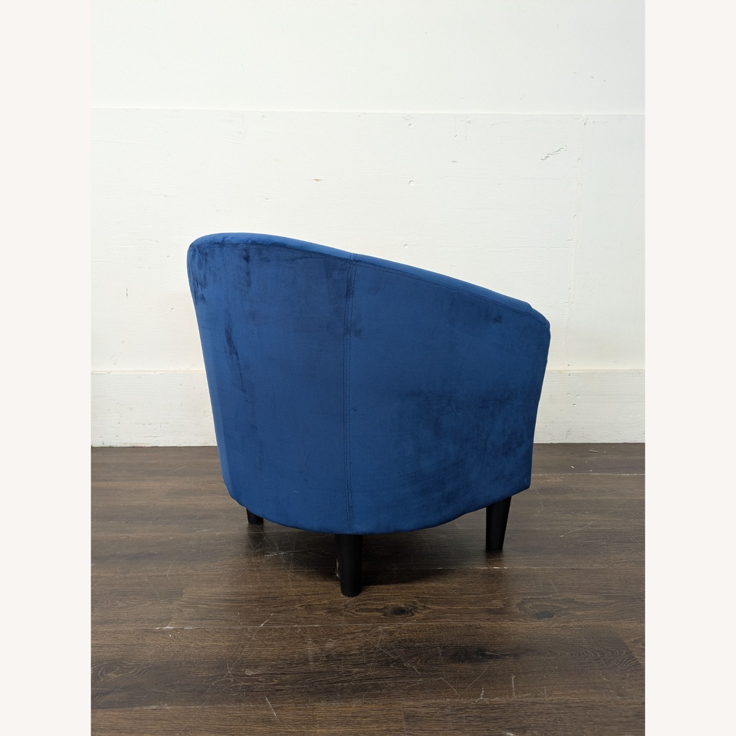 Modern Blue Velvet Lounge Chair - image-2