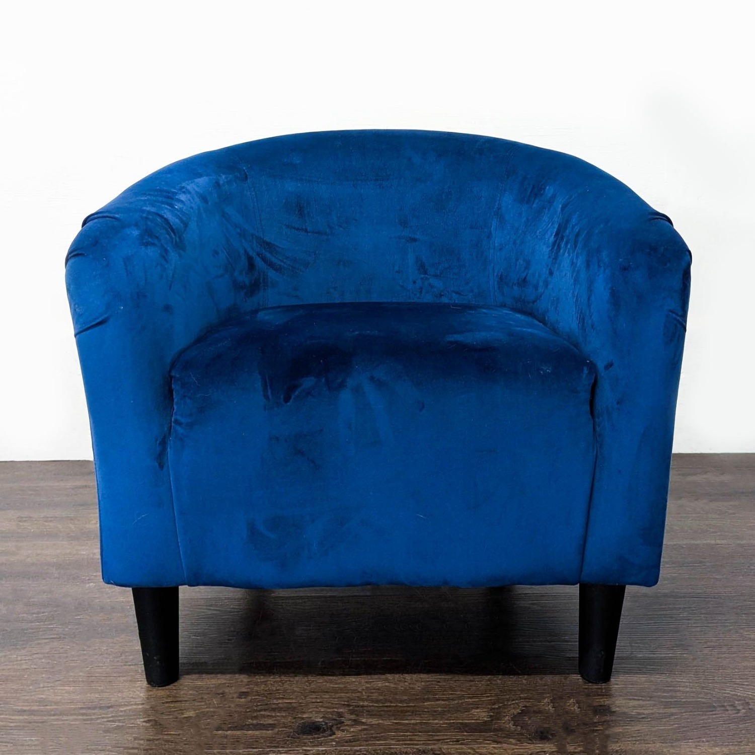 Modern Blue Velvet Lounge Chair - image-6
