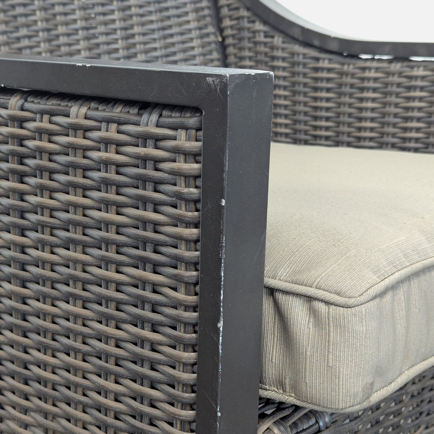 All Weather Wicker Patio Arm Chair with Cushion - image-4