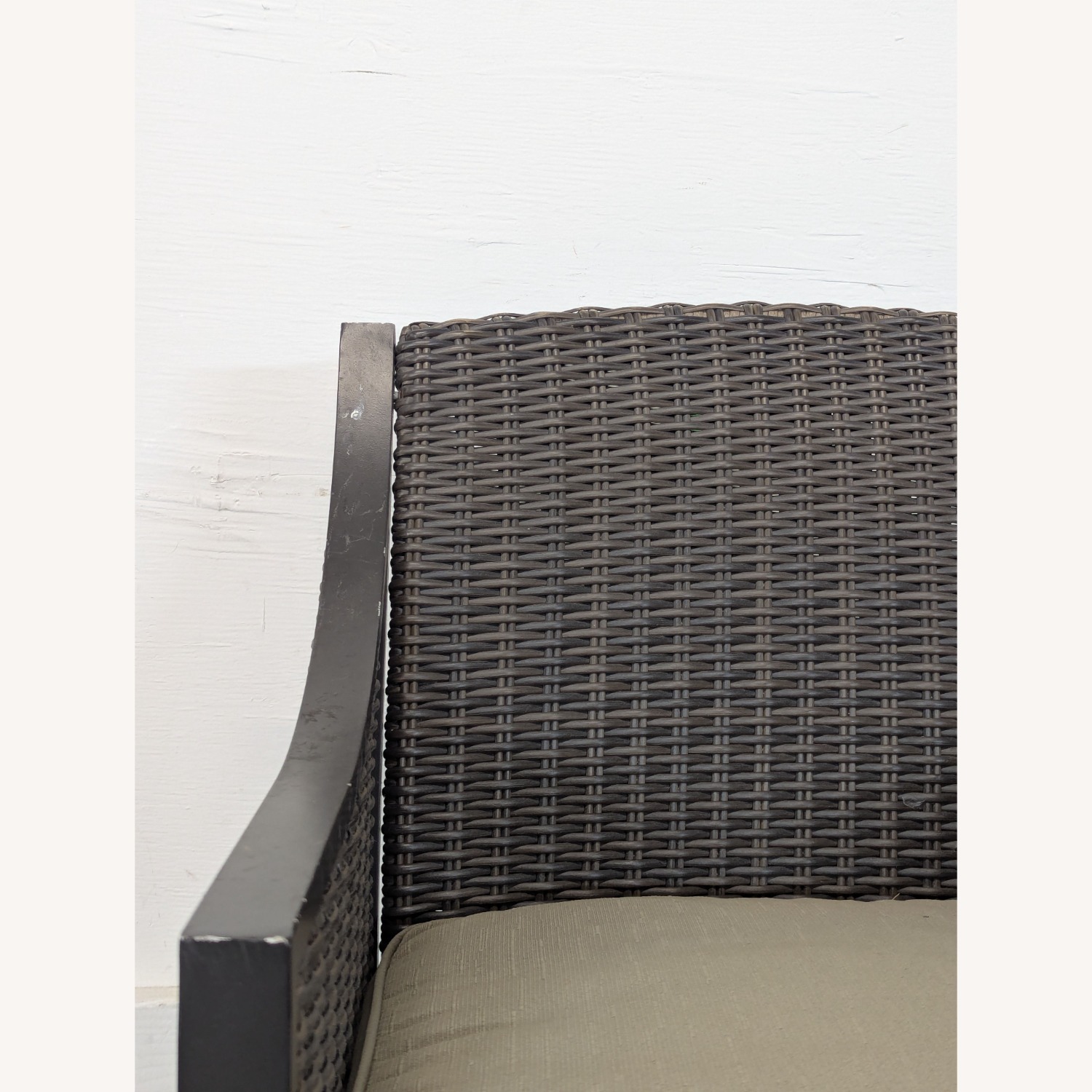 All Weather Wicker Patio Arm Chair with Cushion - image-1