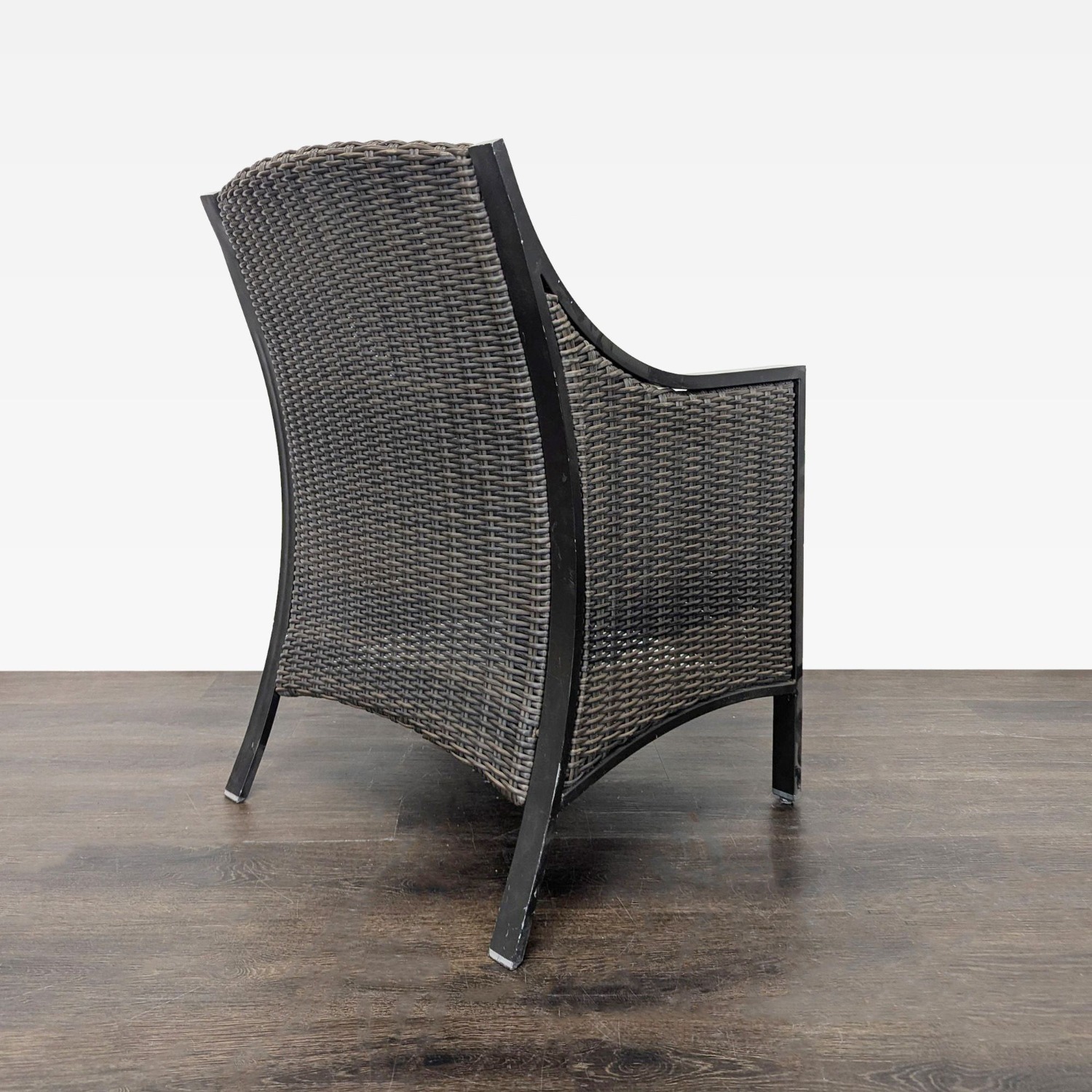 All Weather Wicker Patio Arm Chair with Cushion - image-5