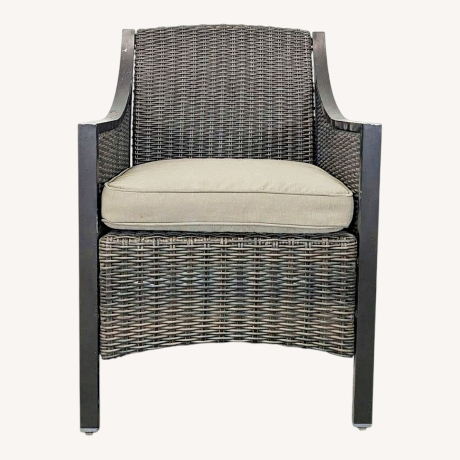 All Weather Wicker Patio Arm Chair with Cushion - image-0