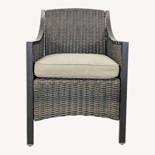 Used All Weather Wicker Patio Arm Chair with Cushion	 for sale on AptDeco