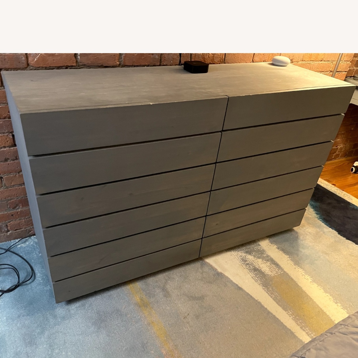 Light Gray Wood Dresser - image-2