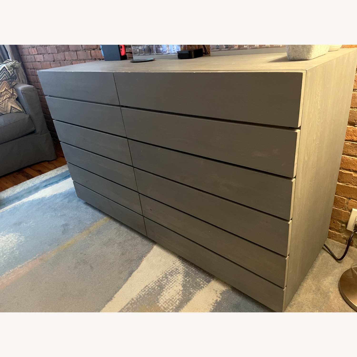 Light Gray Wood Dresser - image-1