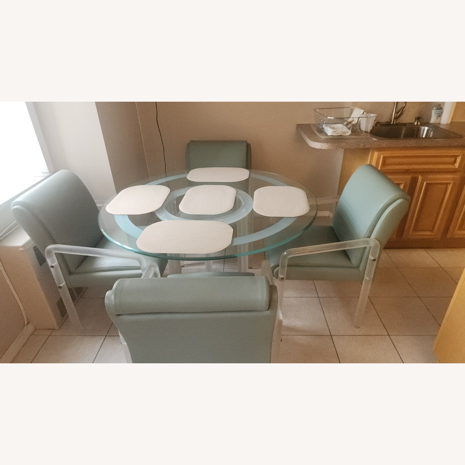 48" Round Glass and Lucite  Dining  set - image-3