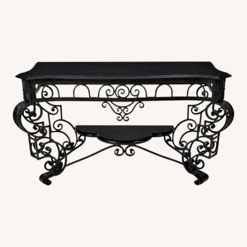 Used 1980s French Iron Console With Marble Top for sale on AptDeco