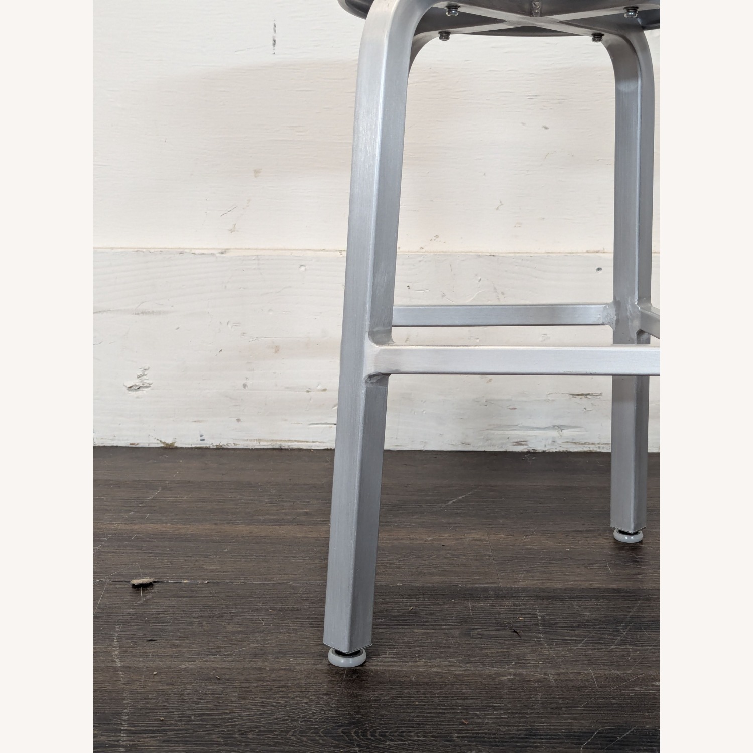 Crate & Barrel Brushed Aluminum Counter Stool - image-3