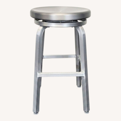 Used Crate & Barrel Brushed Aluminum Counter Stool for sale on AptDeco