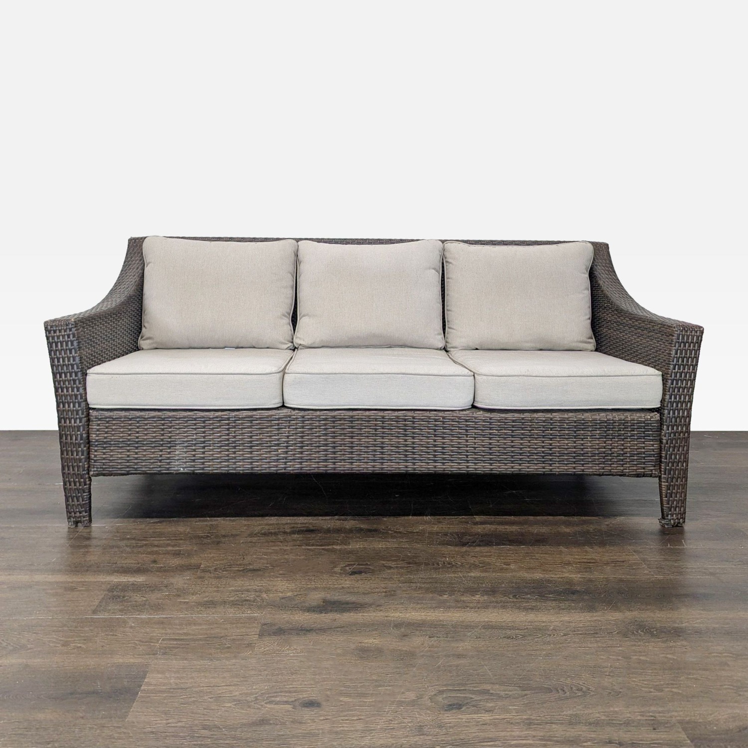 Threshold Outdoor All Weather Wicker Sofa - image-4