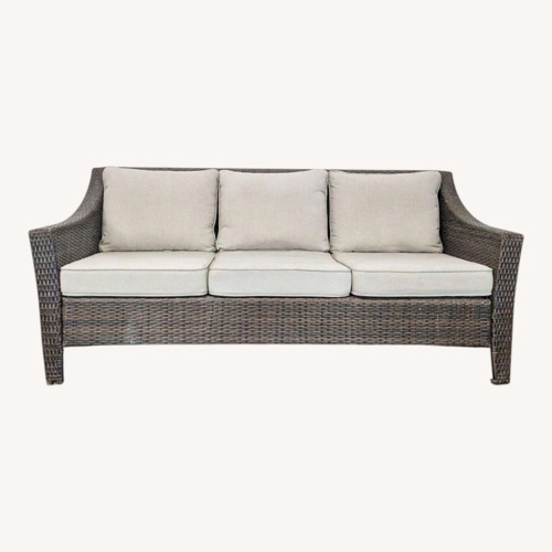 Used Threshold Outdoor All Weather Wicker Sofa  for sale on AptDeco