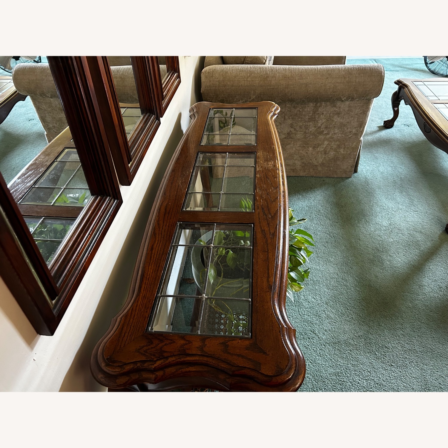 Vintage/Antique Dark Brown Coffee Table - image-3